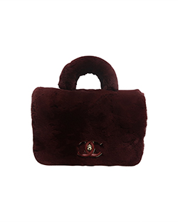 Fur Top Handle Bag, Rabbit Fur/Leather, Maroon, 24276728, db